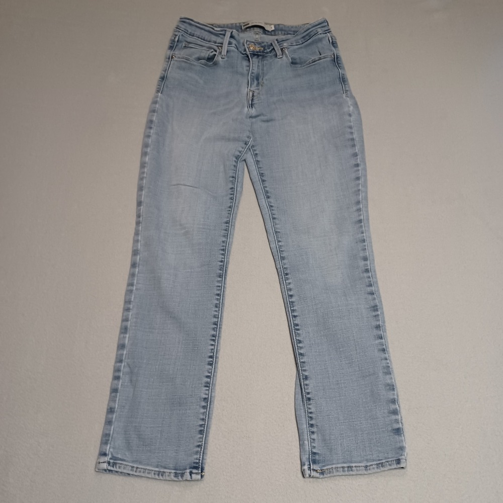 Levis Jeans Womens 6 Light Blue Mid Rise‎ Skinny Stretch Denim Casual 28x26.5